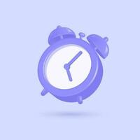 3d alarme l'horloge dans une réaliste style. vecteur dessin animé illustration.