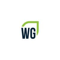 lettre wg logo grandit, se développe, naturel, BIO, simple, financier logo adapté pour votre entreprise. vecteur
