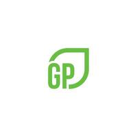 lettre gp logo grandit, se développe, naturel, BIO, simple, financier logo adapté pour votre entreprise. vecteur