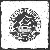 camping-car et caravaning club. illustration vectorielle. vecteur