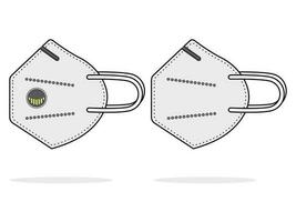 multicouche jetable sécurité antivirus protection visage masque. vecteur illustration contour icône. eps dix.