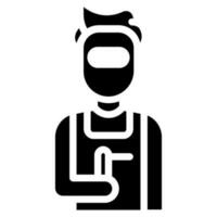 soudeur avatar vecteur glyphe icône