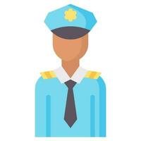 policier avatar vecteur plat icône