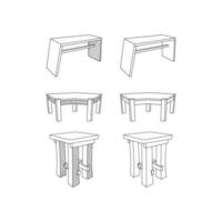 ensemble de chaise et siège icône moderne abstrait meubles logo. vecteur illustration conception modèle