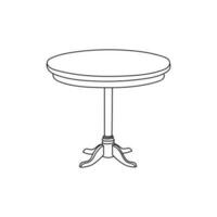 minimaliste rond table ligne Facile intérieur logo. Créatif ligne art style concept pour meubles intérieur modèle vecteur