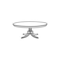 rond table minimaliste intérieur logo. Créatif ligne art style concept pour meubles intérieur modèle vecteur