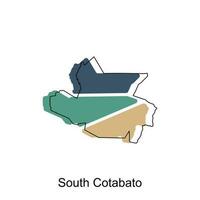 carte de Sud cotabato coloré moderne géométrique vecteur conception, monde carte pays vecteur illustration modèle