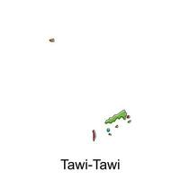 carte de tawi tawi géométrique conception, monde carte international vecteur modèle avec contour graphique esquisser style isolé sur blanc Contexte