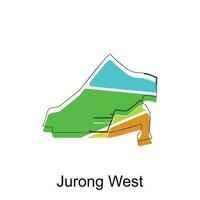 carte de jurong Ouest vecteur conception modèle, nationale les frontières et important villes illustration