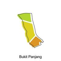 carte de bukit Panjang vecteur conception modèle, nationale les frontières et important villes illustration