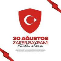 30 agustos zafer bayram Kutlu Olsun dinde la victoire journée social médias Publier modèle, dinde journée vecteur