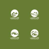 Facile la nature paysage logo vecteur illustration