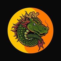 dragon yin yang, vecteur premium