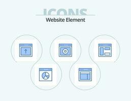 site Internet élément bleu icône pack 5 icône conception. site Internet. ux. site Internet. ui. site Internet vecteur