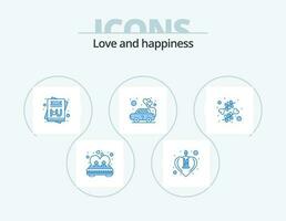 l'amour bleu icône pack 5 icône conception. cœur. romance. romance. l'amour. voiture vecteur