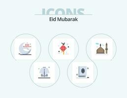 eid mubarak plat icône pack 5 icône conception. créatif. décoration. musulman. musulman. lune vecteur