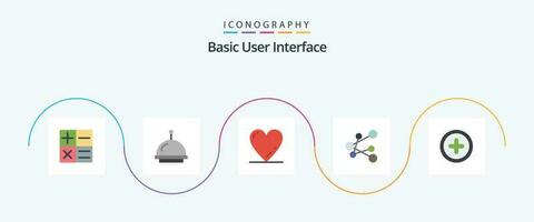 de base plat 5 icône pack comprenant . exporter. plus vecteur