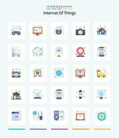 Créatif l'Internet de des choses 25 plat icône pack tel comme intelligent. Wifi. serrure. l'Internet de choses. image vecteur