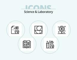 science ligne icône pack 5 icône conception. chimie. science. ADN. laboratoire. chimie vecteur