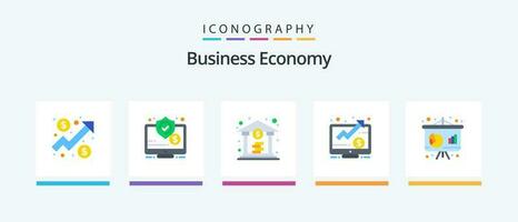 économie plat 5 icône pack comprenant graphique. filtrer. sécurité. en haut. dollar. Créatif Icônes conception vecteur