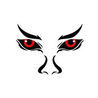 illustration vecteur graphique de dessiner tribal art diable visage avec rouge yeux abstrait conception