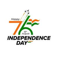 content Indien indépendance journée vecteur salutation avec caractères