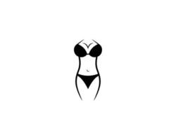 Créatif lingerie soutien-gorge sexy femmes bikini logo conception icône vecteur concept.