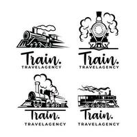rétro locomotive logo conception empaqueter. vecteur