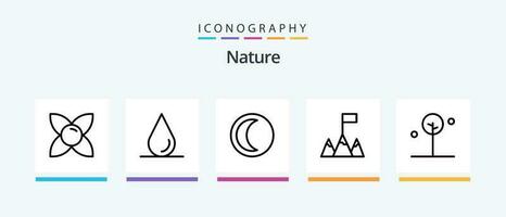 la nature ligne 5 icône pack comprenant . la nature. la nature. verdure. la nature. Créatif Icônes conception vecteur
