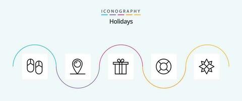 vacances ligne 5 icône pack comprenant Noël. vacances. boîte. décoration. vacances vecteur