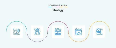 stratégie bleu 5 icône pack comprenant planifier. stratégie. entreprise. planification. vecteur
