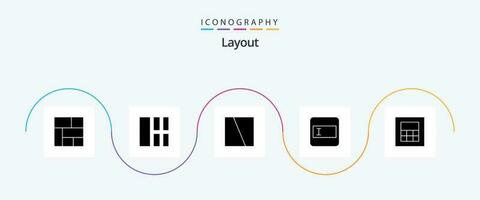 mise en page glyphe 5 pack d'icônes comprenant. disposition. vecteur
