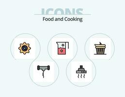 nourriture ligne rempli icône pack 5 icône conception. repas. boire. aliments. croissant. nourriture vecteur