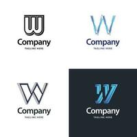 lettre w grand logo pack design création de logos modernes créatifs pour votre entreprise vecteur