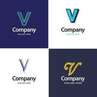 lettre v grand logo pack design création de logos modernes créatifs pour votre entreprise vecteur