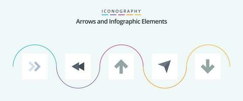 La Flèche plat 5 icône pack comprenant . bas. en haut. La Flèche. en haut vecteur