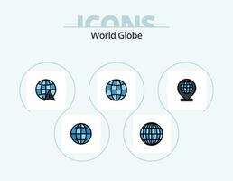 globe ligne rempli icône pack 5 icône conception. . globe. vecteur