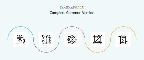 Achevée commun version ligne 5 icône pack comprenant outils. graphique. serveur. conception. ui vecteur