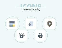 l'Internet Sécurité plat icône pack 5 icône conception. mot de passe. l'Internet. électronique. sécurité. document vecteur