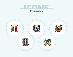 pharmacie ligne rempli icône pack 5 icône conception. pilules. capsule. médical. déposer. soins de santé vecteur