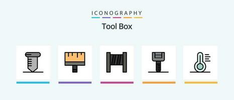 outils ligne rempli 5 icône pack comprenant . aliments. bloqueur. Créatif Icônes conception vecteur
