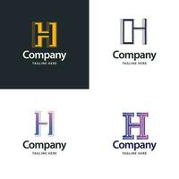 lettre h grand logo pack design création de logos modernes créatifs pour votre entreprise vecteur