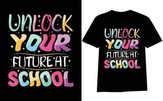 retour à école T-shirt conception, premier journée à école , cent journées de école, typographie T-shirt conception pour enfants. vecteur