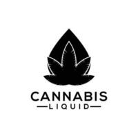 liquide cannabis silhouette logo vecteur