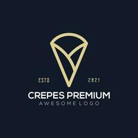 luxe prime crêpes logo illustration pour votre entreprise vecteur