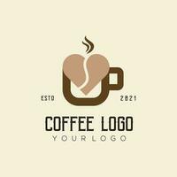 café l'amour logo modèle vecteur