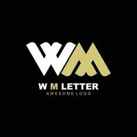 luxe initiale lettre w m logo illustration pour votre entreprise vecteur