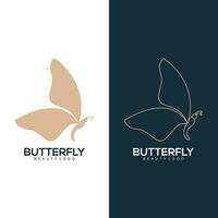 luxe papillon ligne logo illustration or Couleur pour le entreprise vecteur