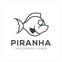piranha icône silhouette illustration vecteur