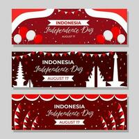 bannière de la fête de l'indépendance de l'indonésie vecteur